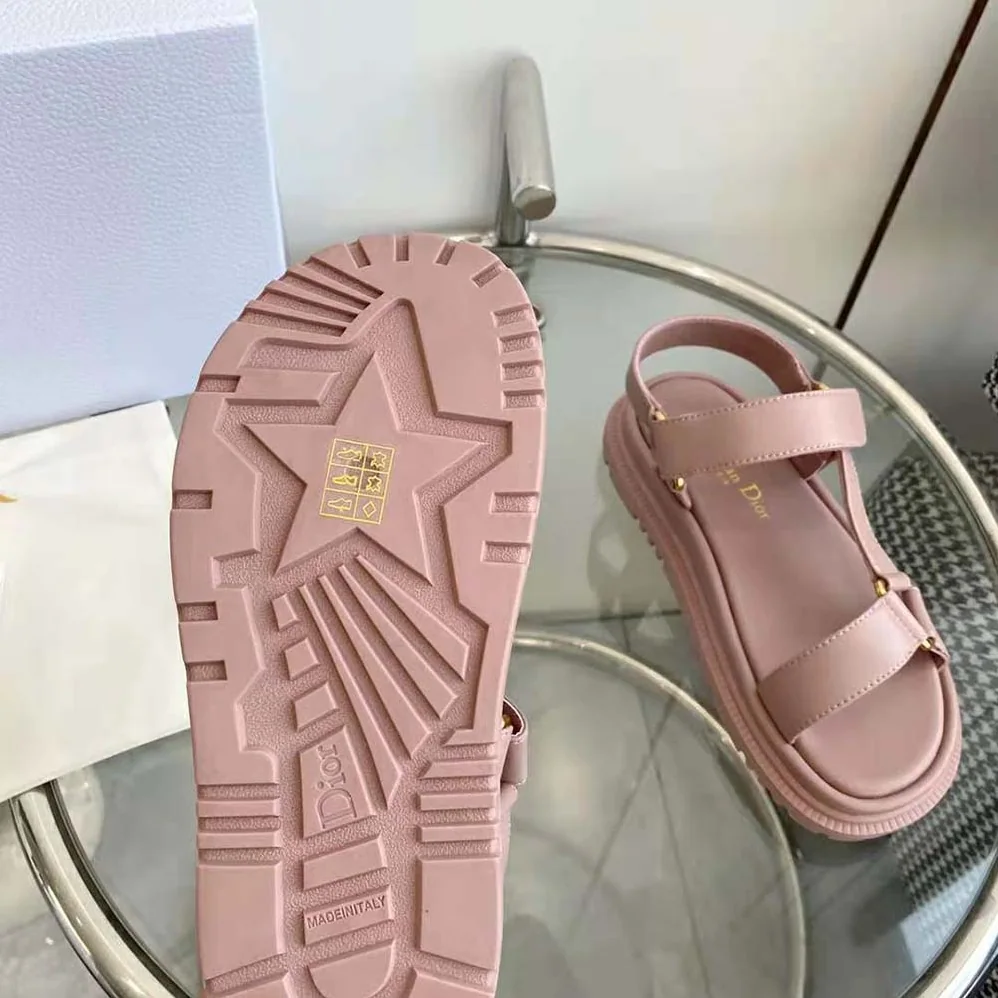 Dior D-Wave Sandal Powder Pink Lambskin for Women Dior D-Wave Sandal Powder Pink Lambskin for Women