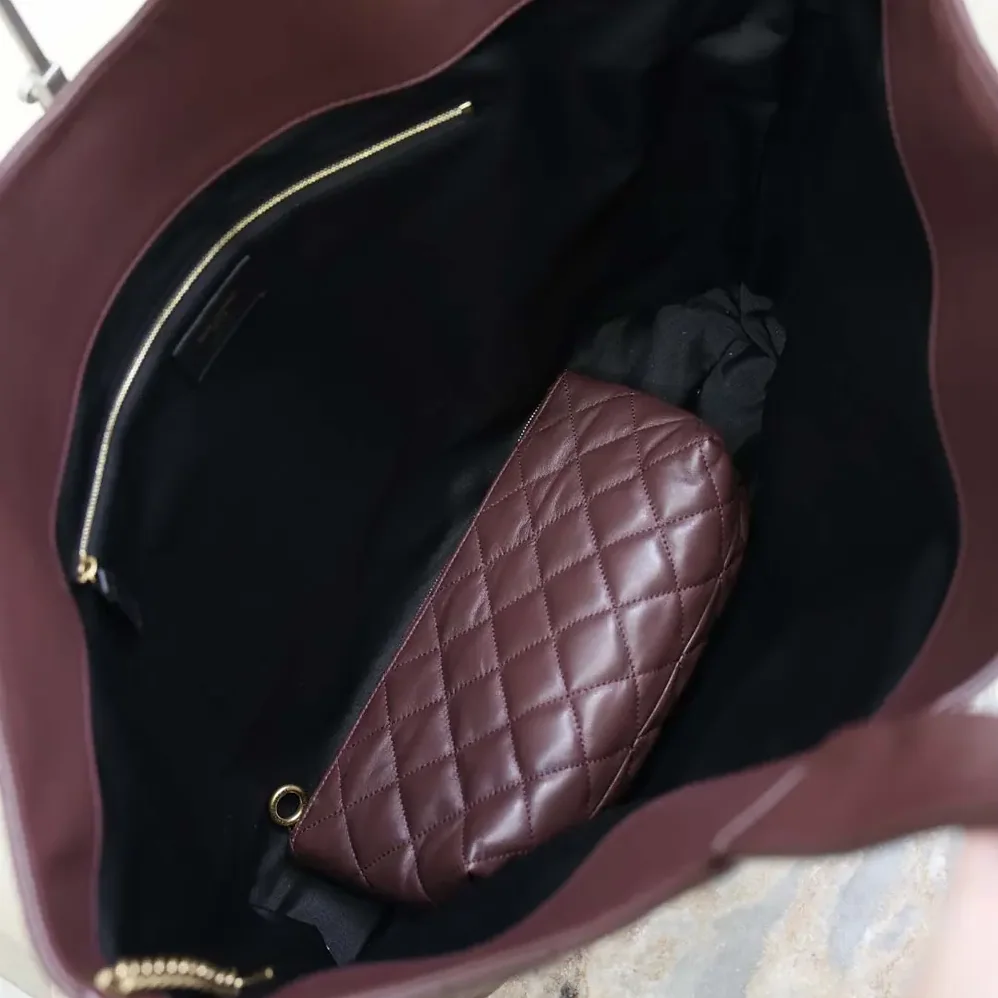 Saint Laurent YSL Large Icare In Quilted Nappa Lambskin for Women in Maroon Saint Laurent YSL Large Icare In Quilted Nappa Lambskin for Women in Maroon