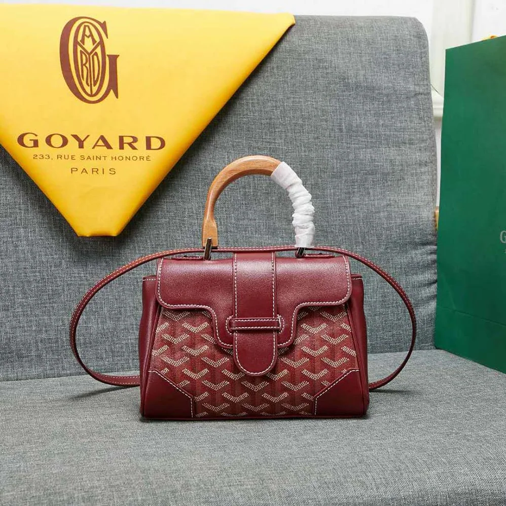 Goyard Sac Saïgon Souple Mini in Toile Goyardine & Chevroches Calfskin for Women in Maroon Goyard Sac Saïgon Souple Mini in Toile Goyardine & Chevroches Calfskin for Women in Maroon