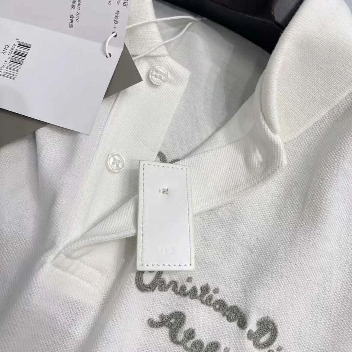 Dior Logo-embroidered Cotton Polo shirt for Men in White