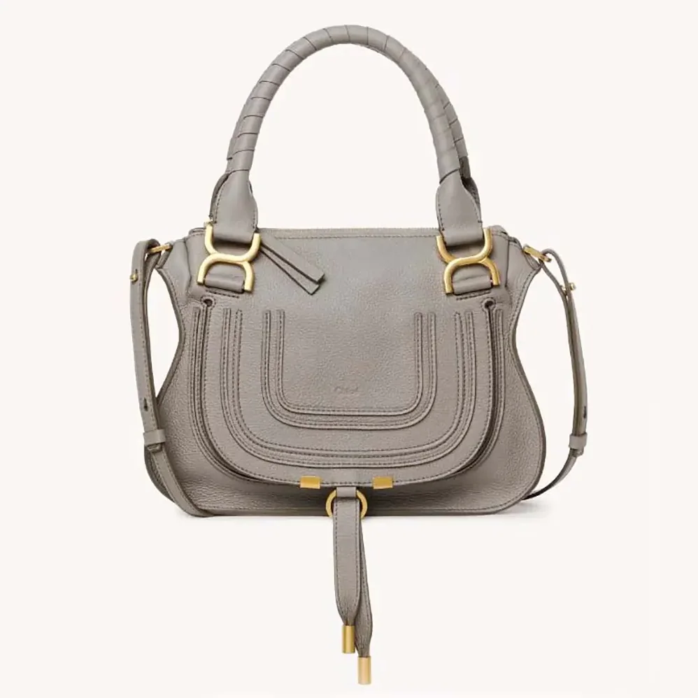 Chloe Small Marcie Bag in Grained Leather for Women in Grey Chloe Small Marcie Bag in Grained Leather for Women in Grey