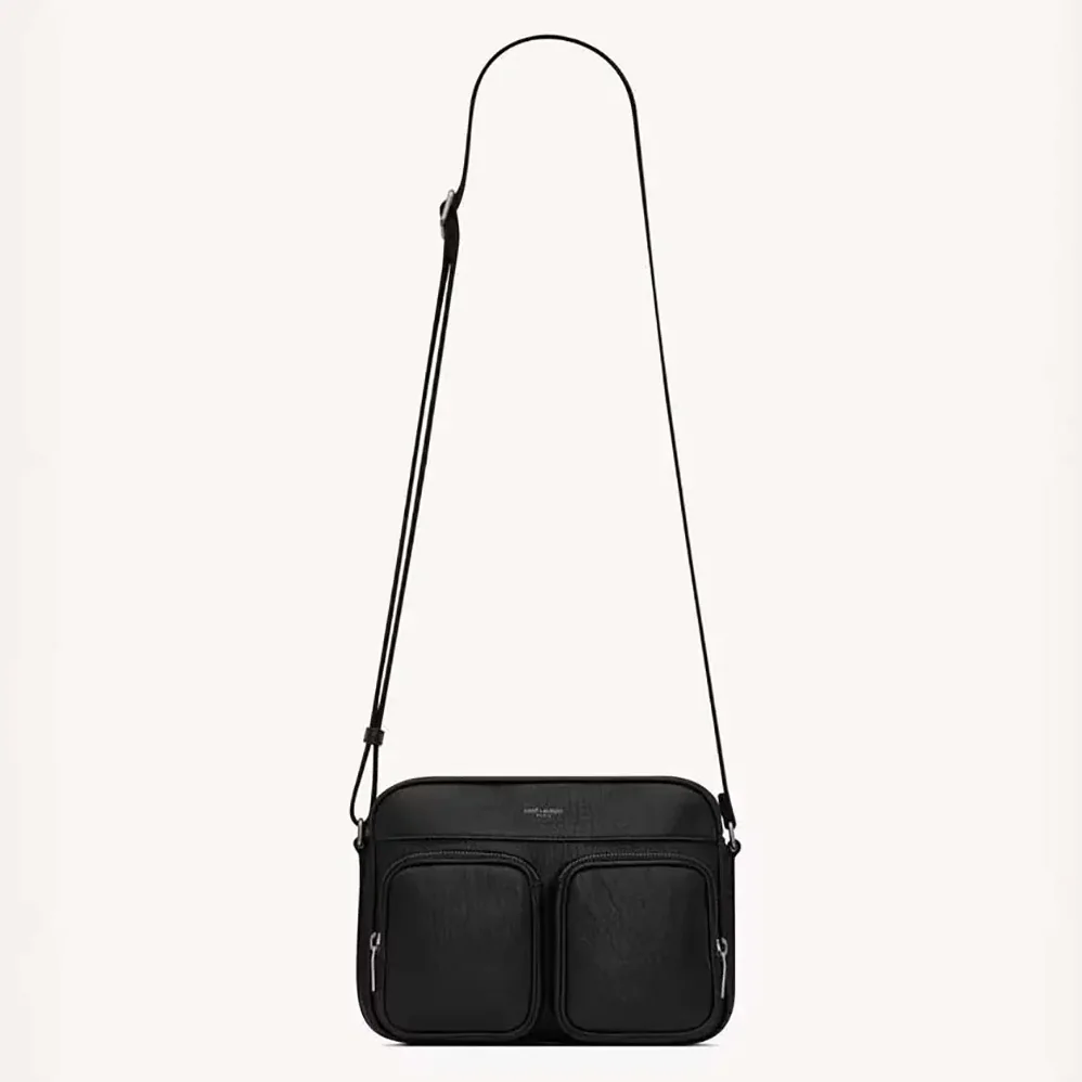 Saint Laurent YSL City Saint Laurent Camera Bag in Grained Leather for Unisex in Black