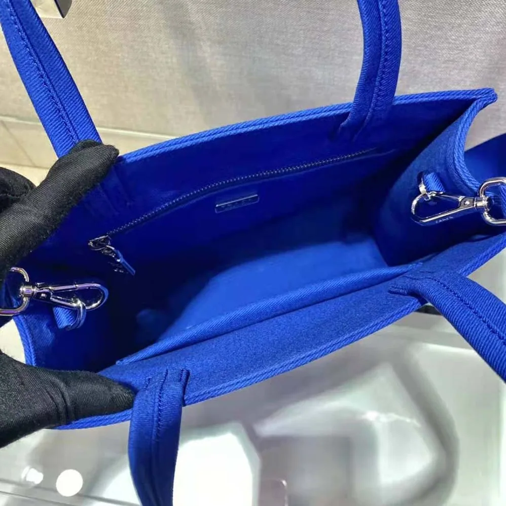 Prada Drill Tote Handles Bag for Women in Blue Prada Drill Tote Handles Bag for Women in Blue