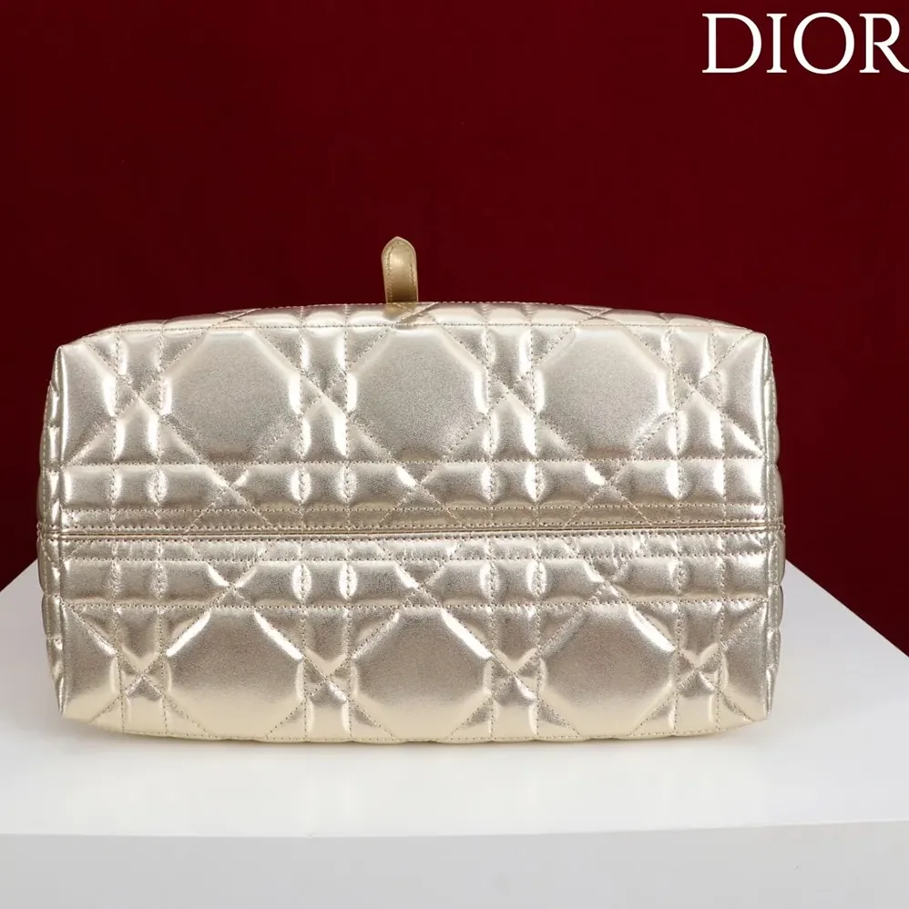 Dior Medium Dior Toujours Bag Metallic Gold for Women in Tone Macrocannage Calfskin Dior Medium Dior Toujours Bag Metallic Gold for Women in Tone Macrocannage Calfskin