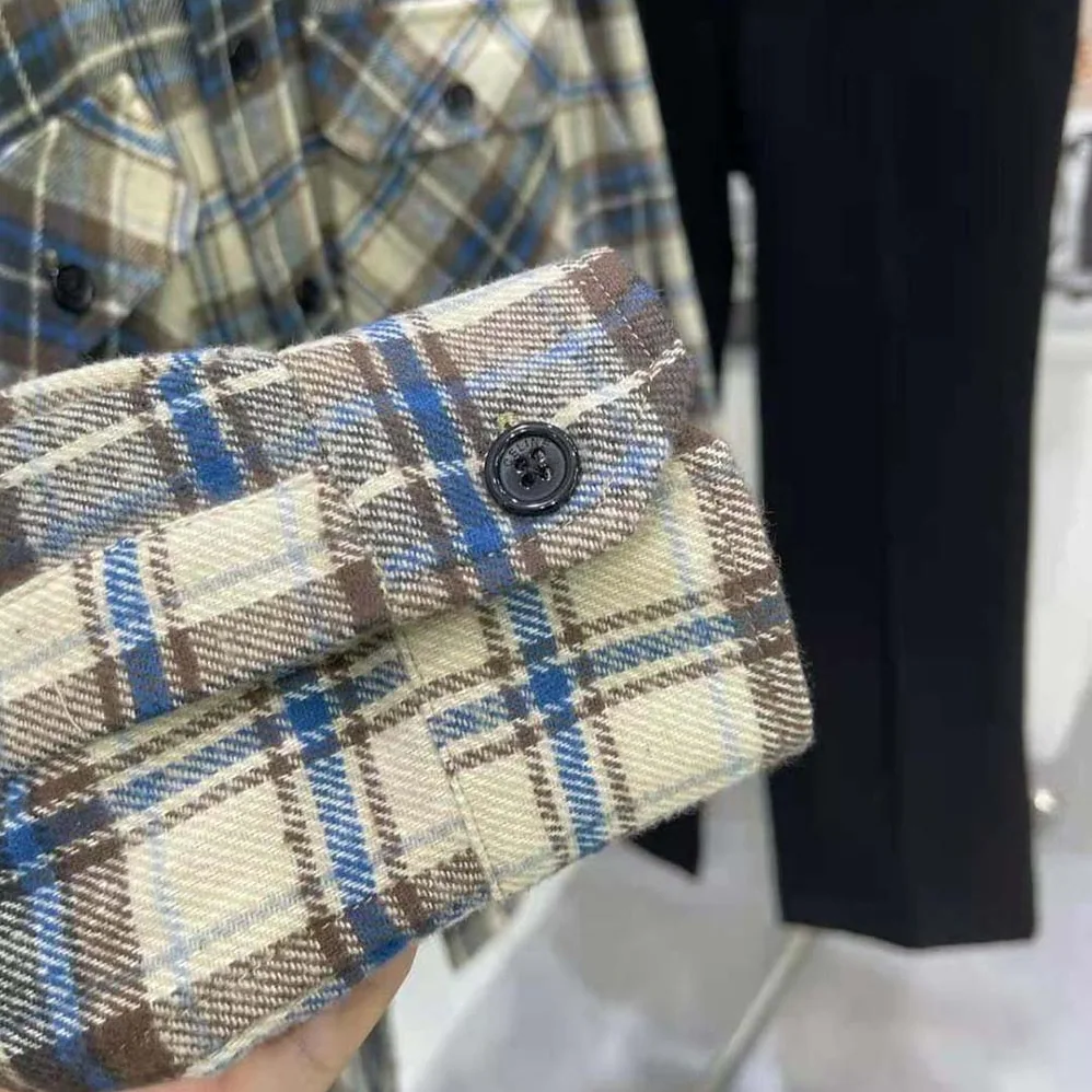 Celine Loose Shirt in Checked Cotton for Men in Navy