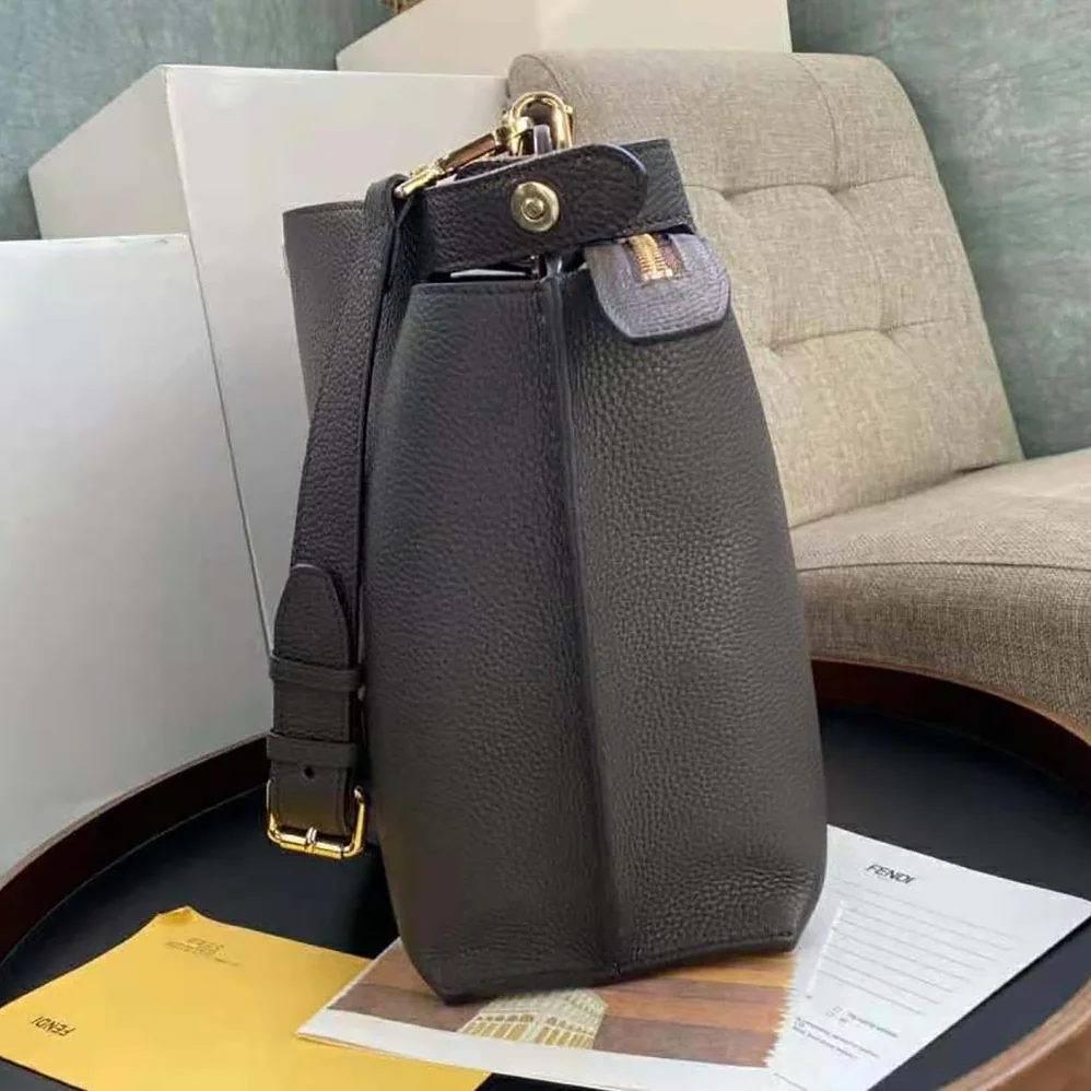 Fendi Peekaboo Iconic Essential Brown Leather Bag for Men