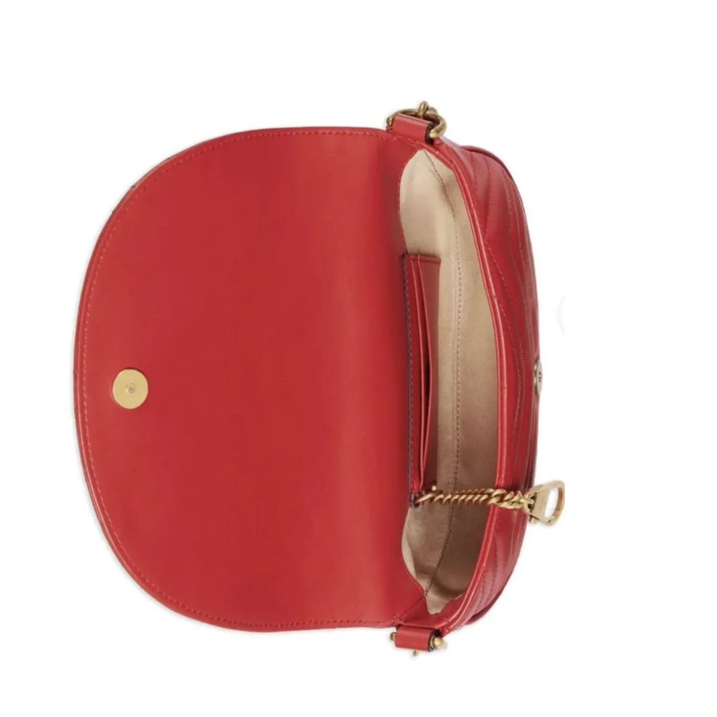 Gucci GG Marmont Matelassé Chain Mini Red Bag DTDHT 6832- 7.9 Inches/