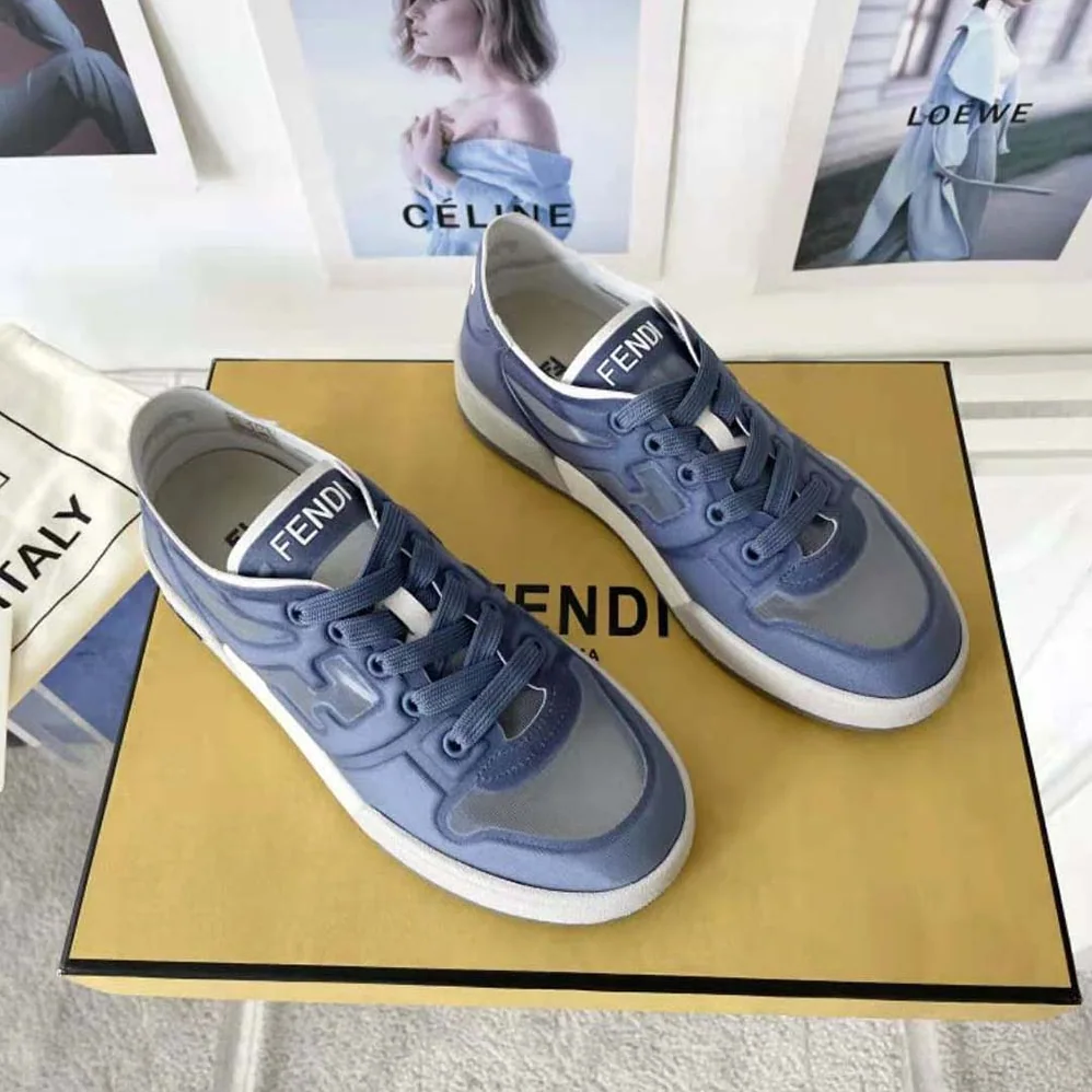Fendi Match Blue Mesh Low Tops for Unisex
