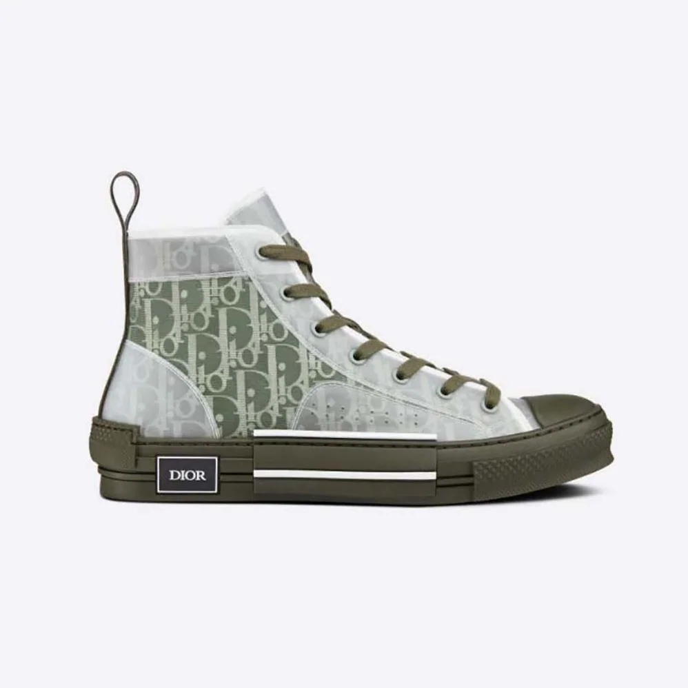 Dior B23 High-Top Sneaker Olive Dior Oblique Canvas for Men Dior B23 High-Top Sneaker Olive Dior Oblique Canvas for Men