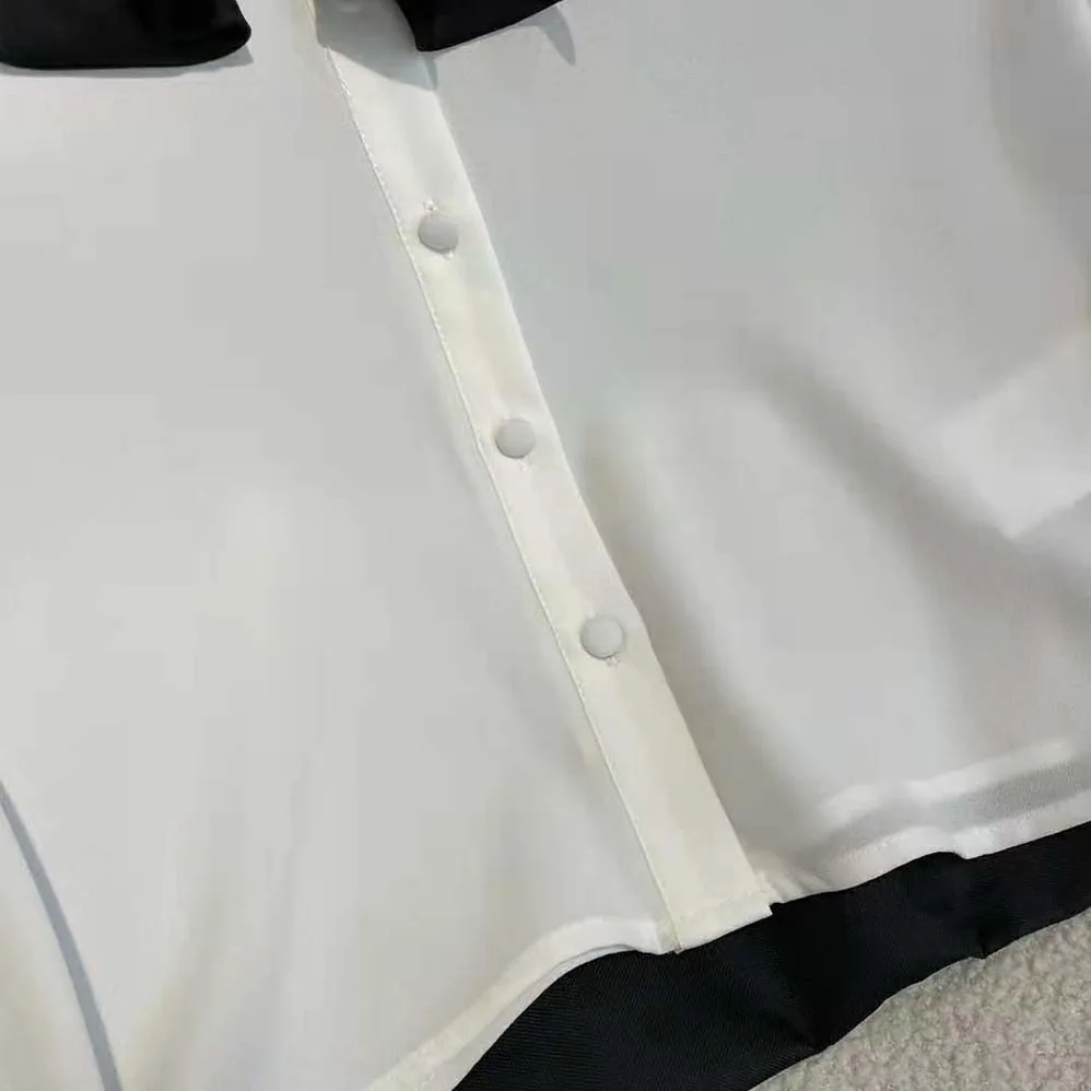 Celine Cropped Romy Shirt in Silk Crepe for Women