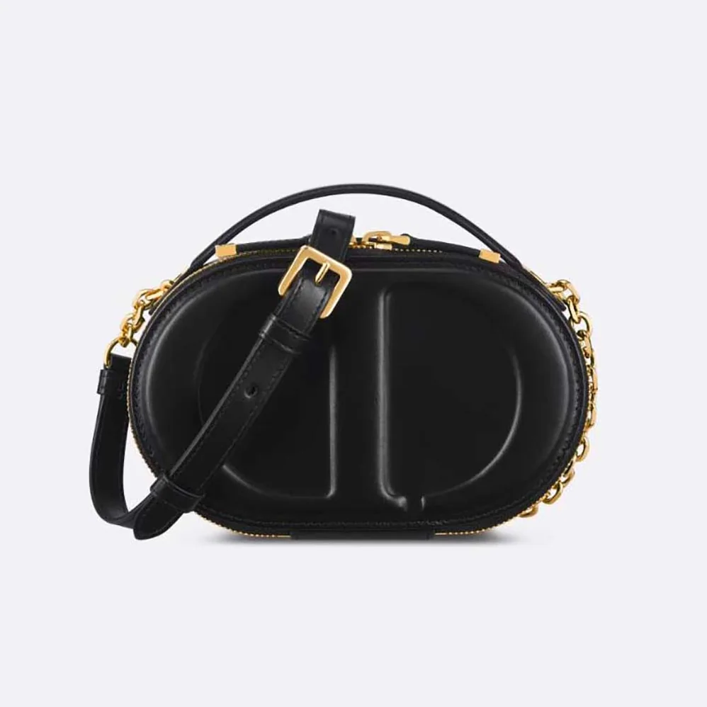 Dior CD Signature Oval Camera Bag Black Calfskin with Embossed CD Signature for Women Dior CD Signature Oval Camera Bag Black Calfskin with Embossed CD Signature for Women