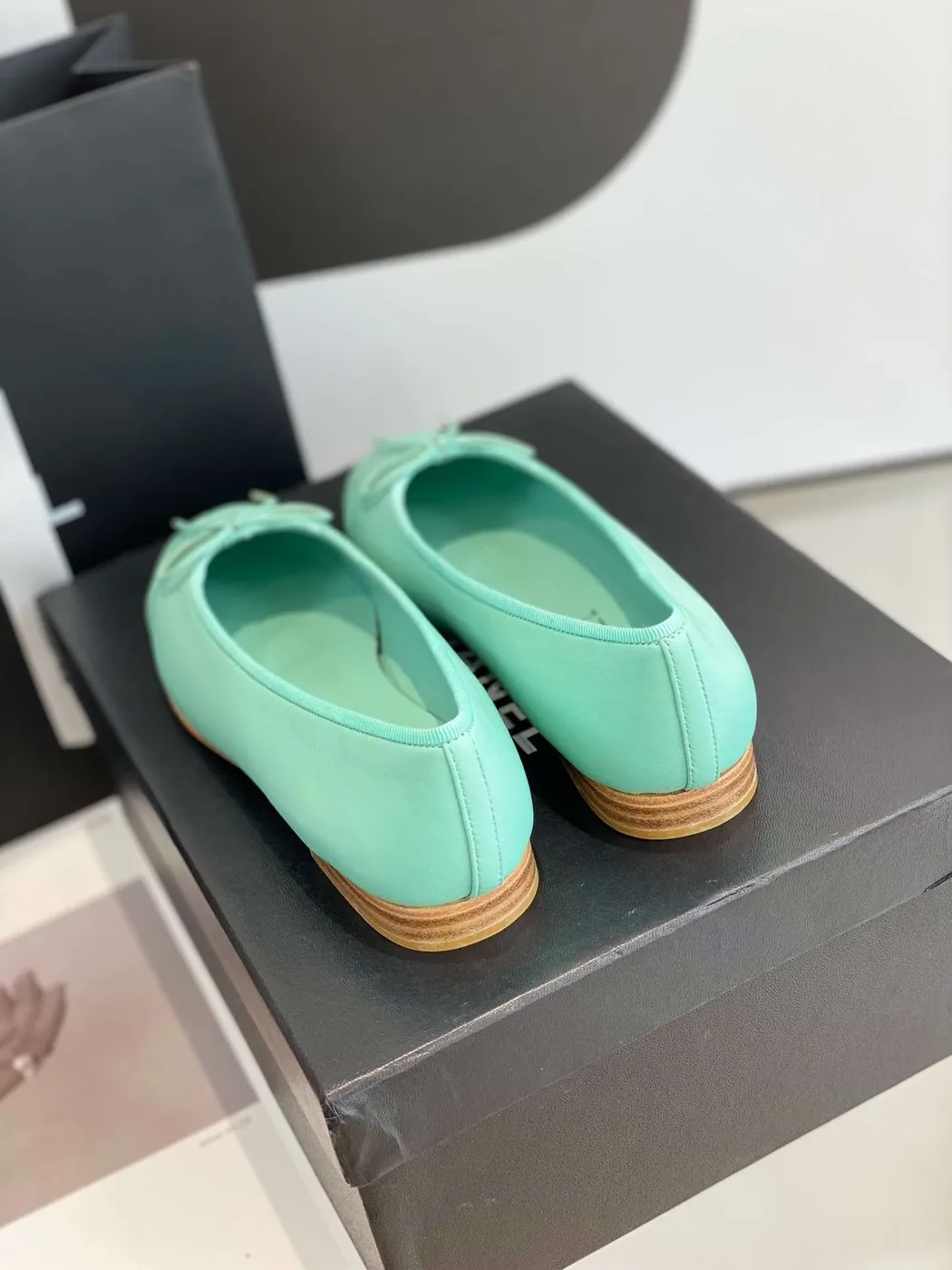 Chanel Ballet Flats Jade Green