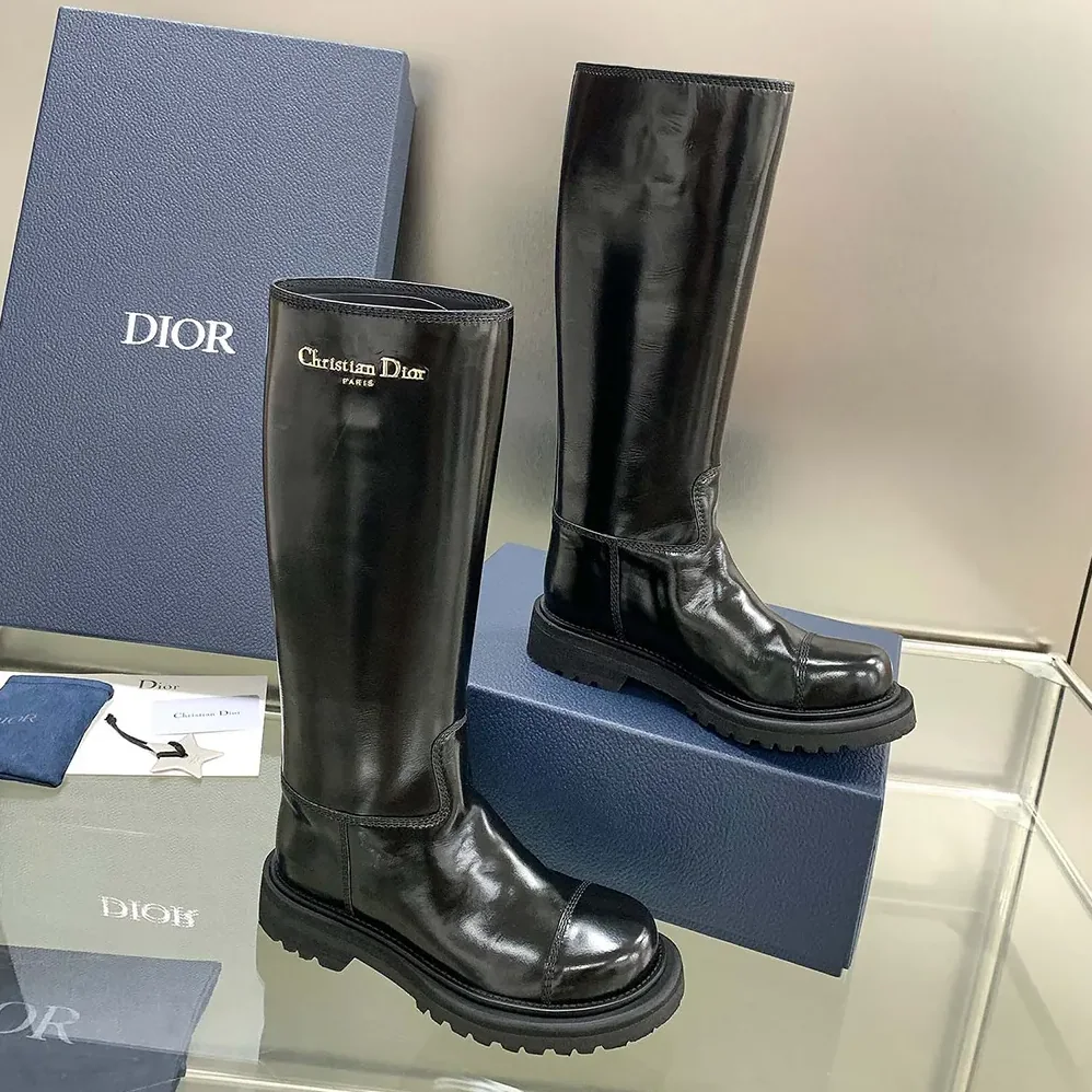 Dior Diorebel Boot Black Brushed Calfskin for Women