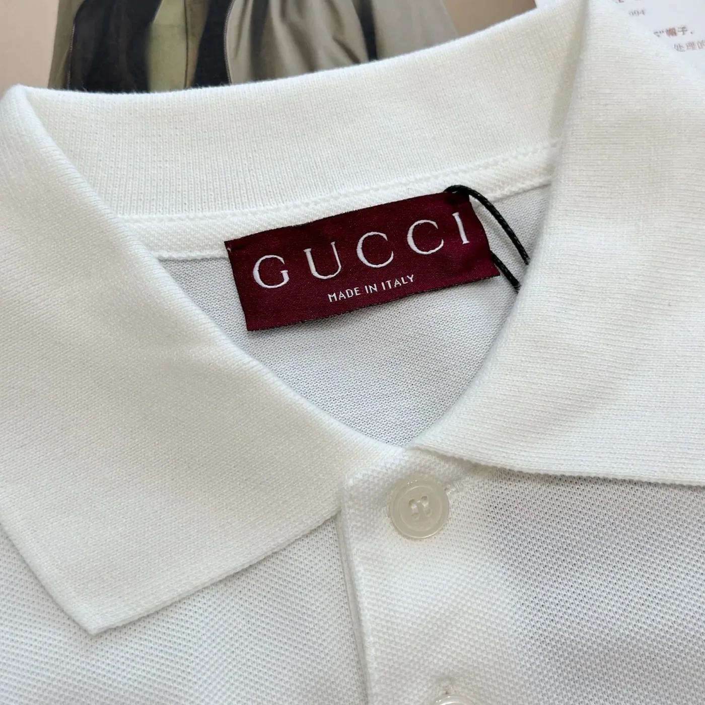 Gucci Web Stripe Pique Polo Shirt White Gucci Web Stripe Pique Polo Shirt White