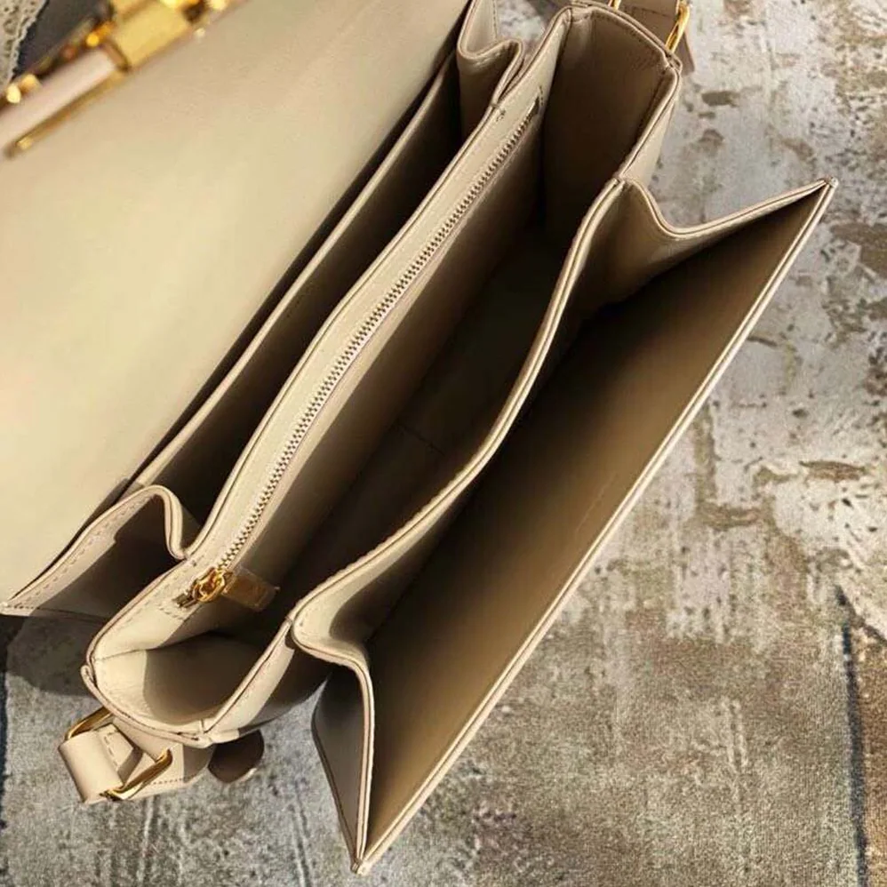 Celine Teen Triomphe Bag in Shiny Calfskin for Women in Sandy