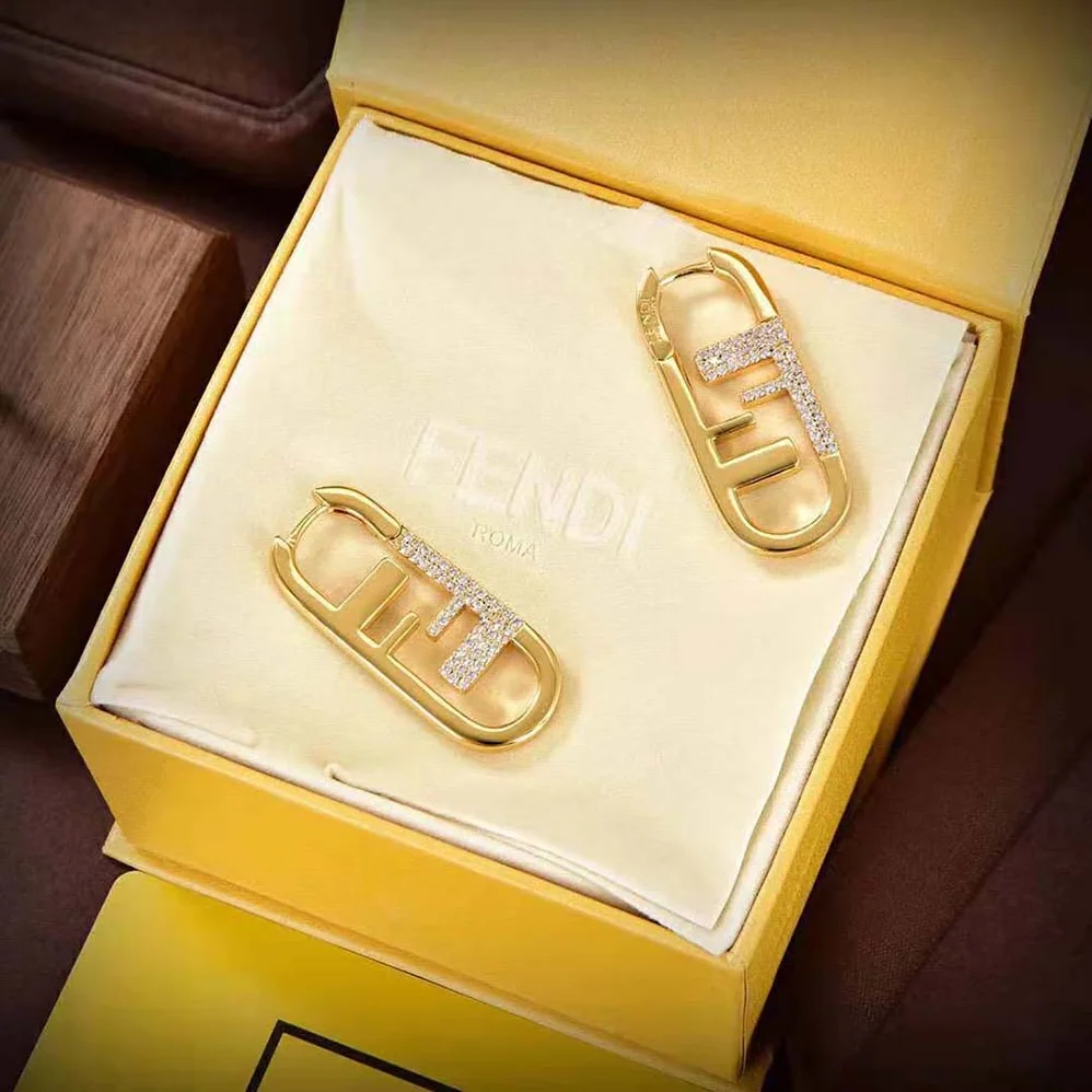 Fendi O'Lock Earrings Gold for Women in colored