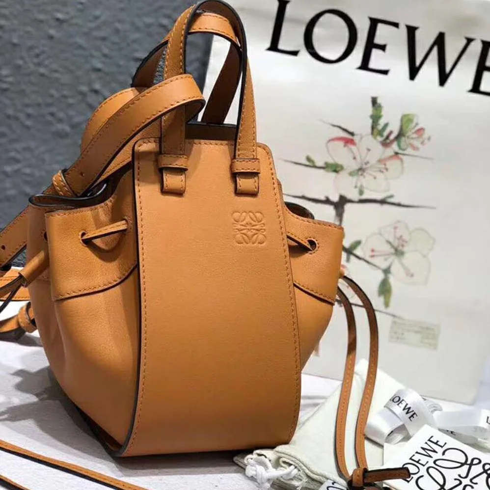 Loewe Hammock Small Bag in Soft Grained Calf for Women in Brown