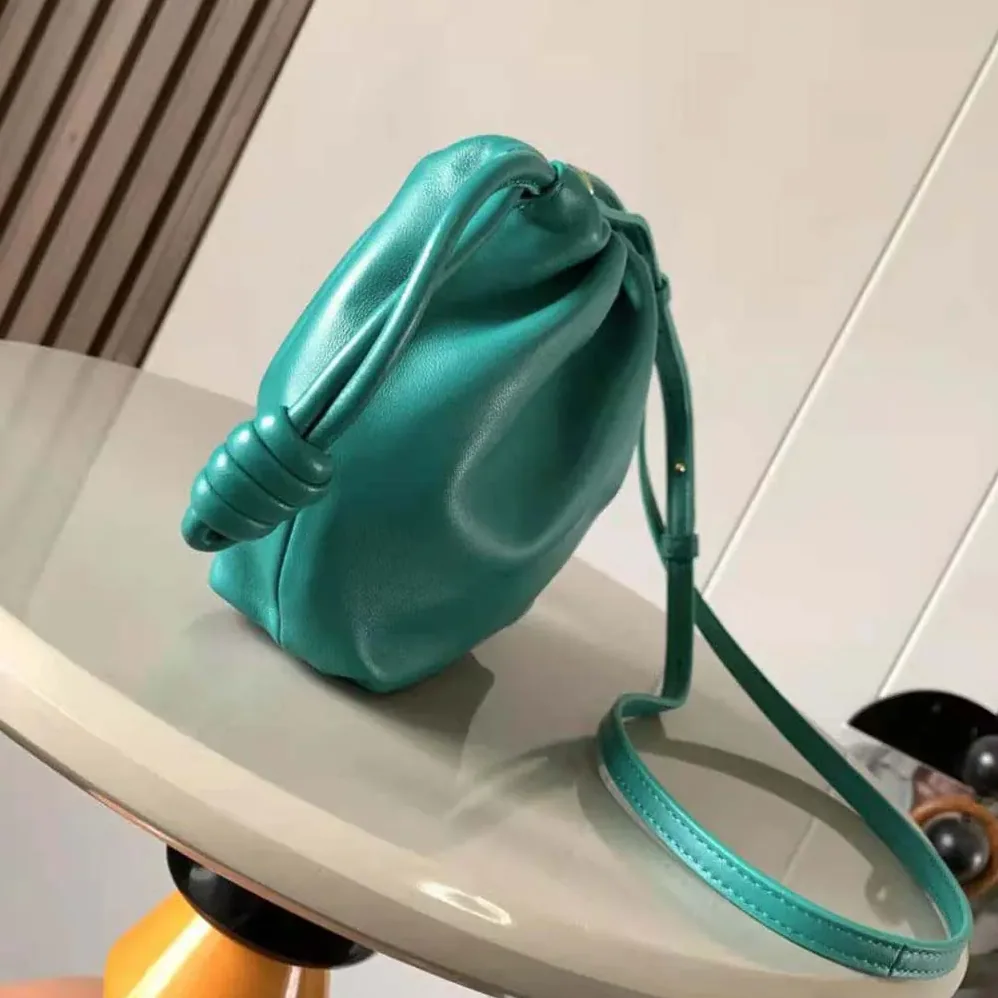 Loewe Mini Flamenco Purse Bag in Mellow Nappa Lambskin for Women in Emerald Green Loewe Mini Flamenco Purse Bag in Mellow Nappa Lambskin for Women in Emerald Green