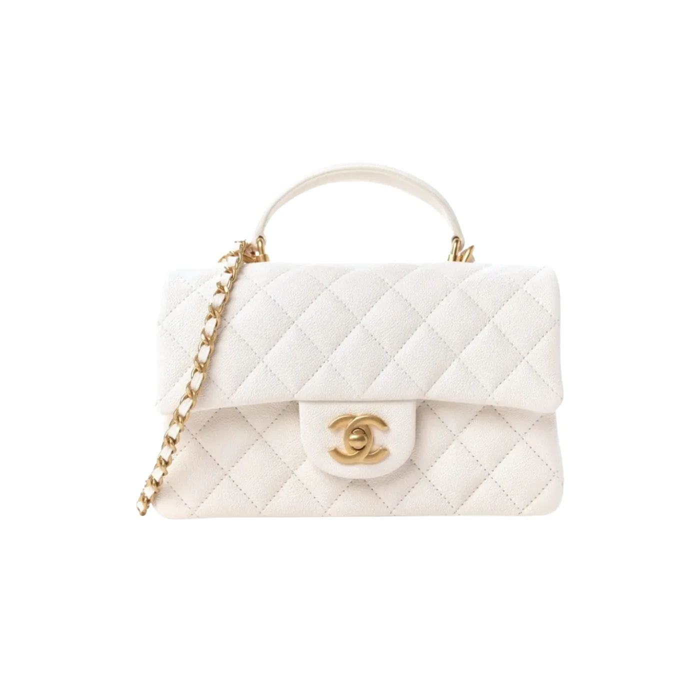 Chanel Flap Bag Mini Crossbody in White Gold Hardware Chanel Flap Bag Mini Crossbody in White Gold Hardware