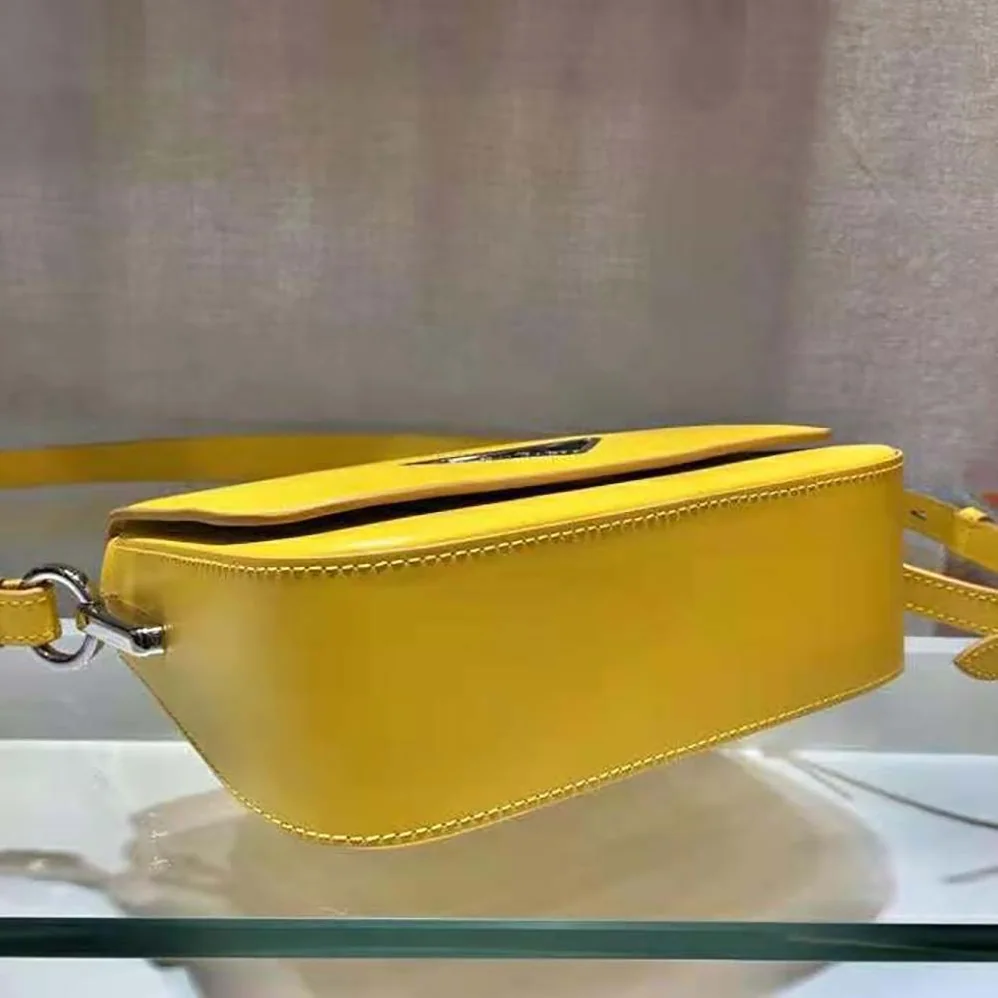 Prada Saffiano Leather Prada Ldentity Shoulder Bag for Women in Yellow