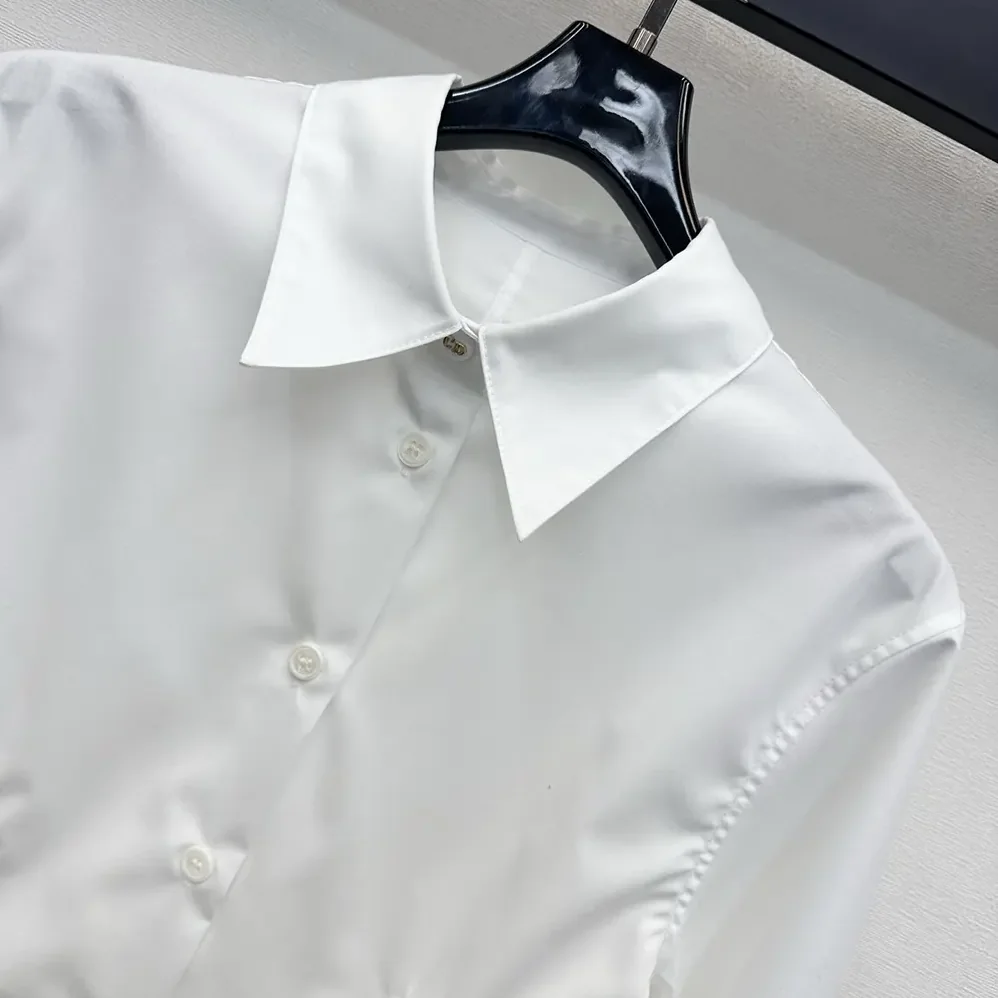 Dior Peplum Blouse White Cotton Poplin for Women