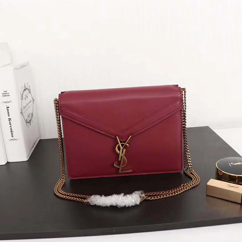 Saint Laurent YSL Cassandra Monogram Clasp Bag Smooth for Women in Maroon Saint Laurent YSL Cassandra Monogram Clasp Bag Smooth for Women in Maroon