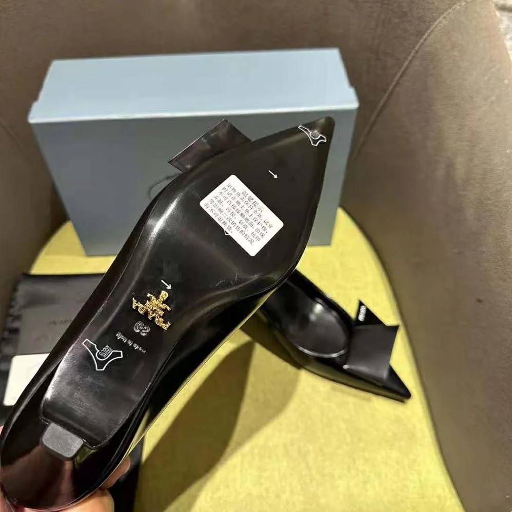Prada Brushed Leather Pumps for Women in Black Prada Brushed Leather Pumps for Women in Black