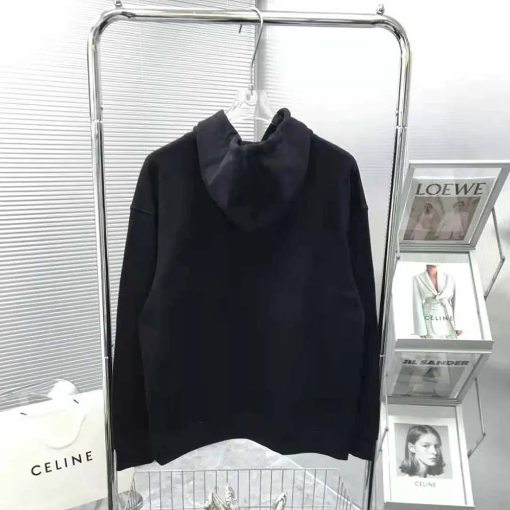 Dior Oversized Christian Dior Atelier Hooded Sweatshirt Black Cotton Fleece for Women