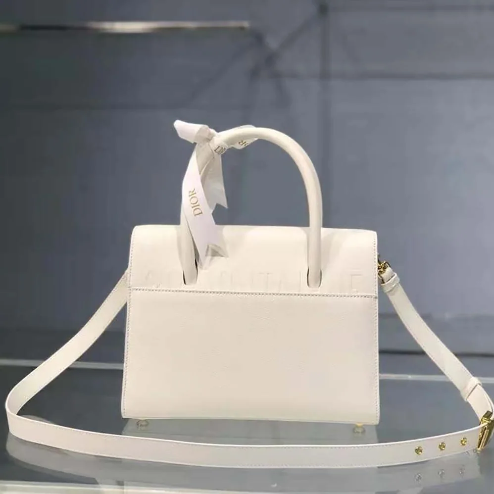 Dior Medium ST Honore Tote Latte Grained Calfskin for Women in White Dior Medium ST Honore Tote Latte Grained Calfskin for Women in White