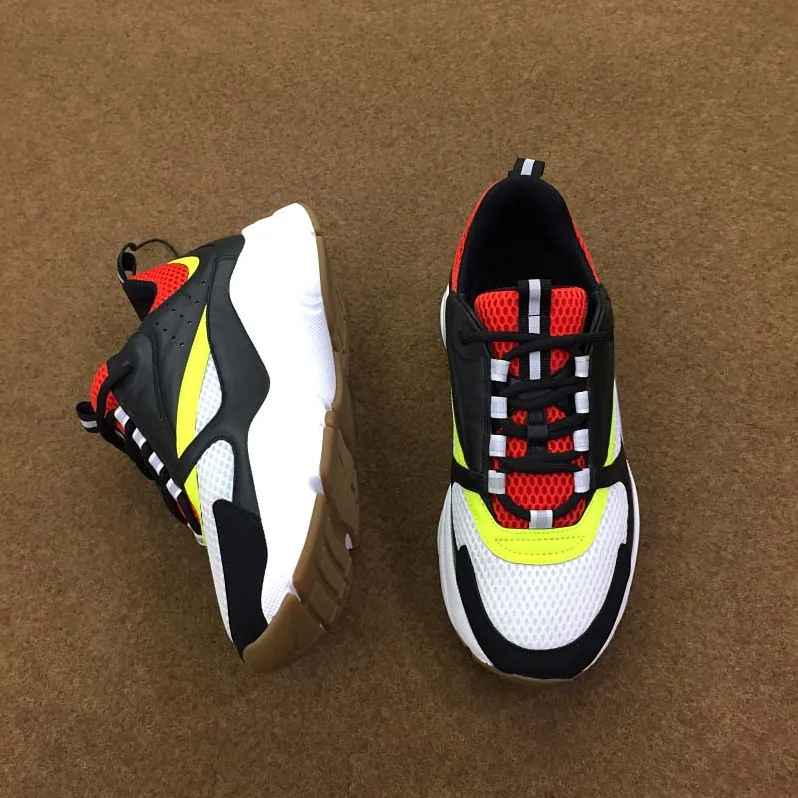 Dior Black Red Yellow Canvas and Calfskin Trainer for Men Dior Black Red Yellow Canvas and Calfskin Trainer for Men
