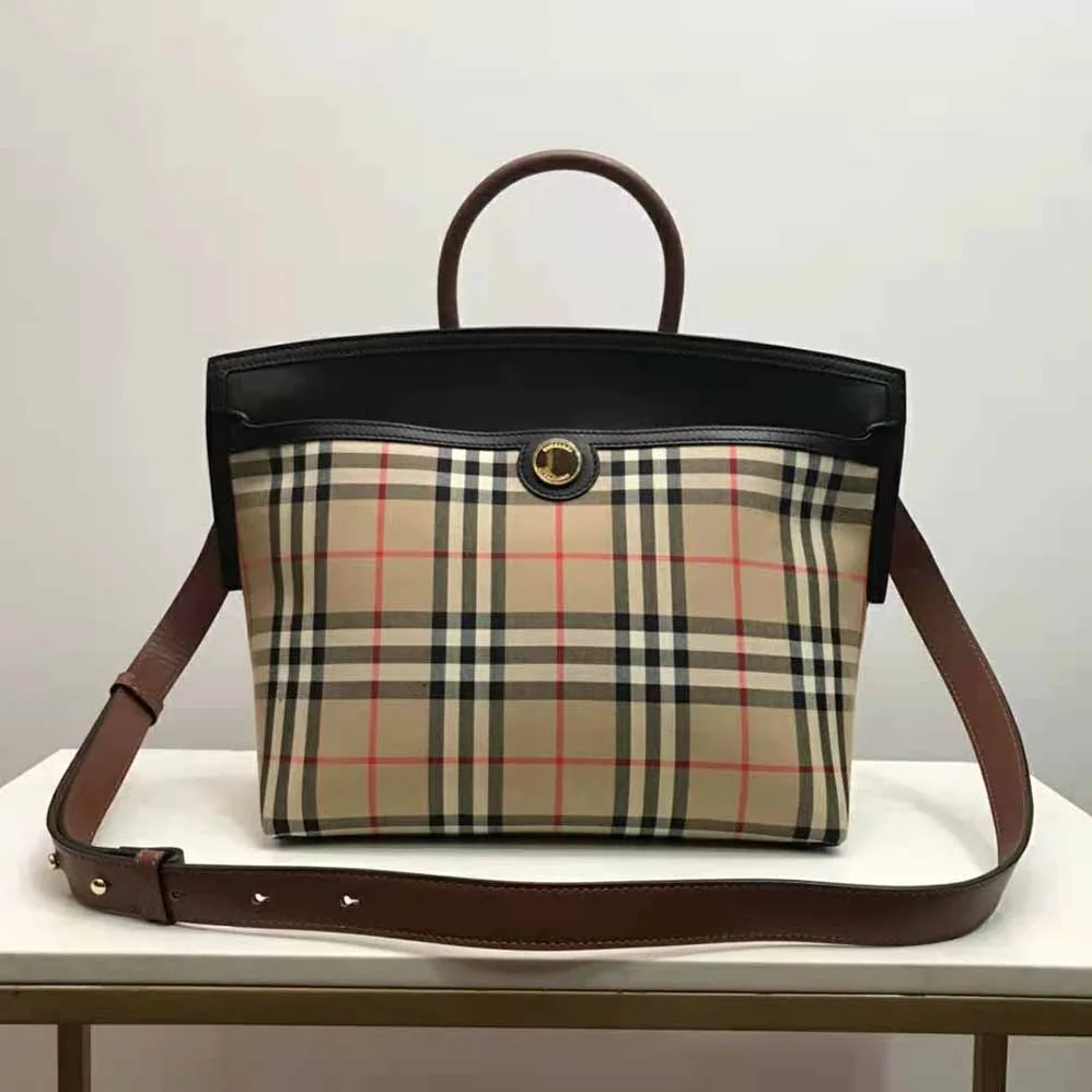 Burberry Small Vintage Check Society Top Handle Bag for Women