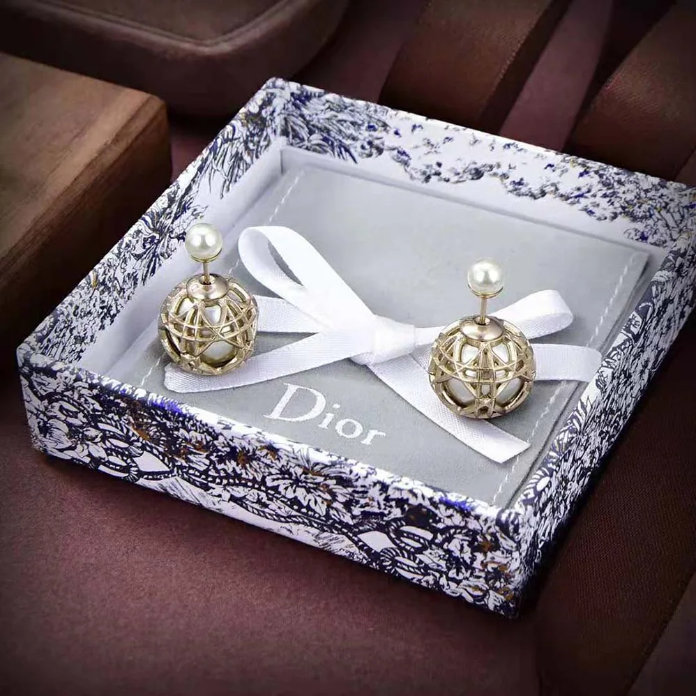 Dior Tribales Earrings White Resin Pearls and Gold for Women in Finish Metal