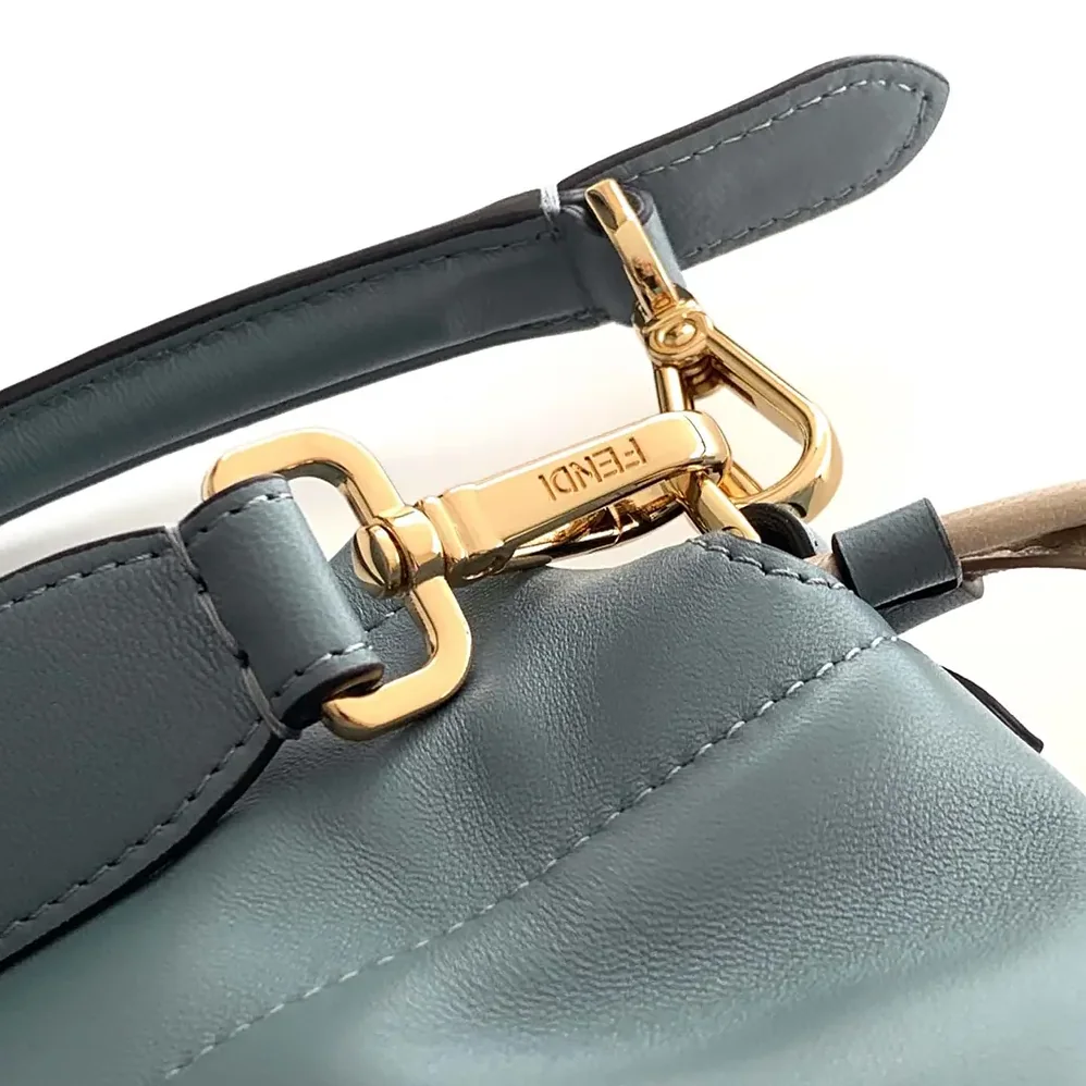Fendi Mamma Baguette Medium Mercury Blue Nappa Leather Bag for Women Fendi Mamma Baguette Medium Mercury Blue Nappa Leather Bag for Women