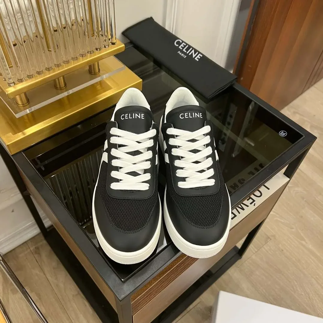 Celine Tennis Sneakers And Laminated Black And White Celine Tennis Sneakers And Laminated Black And White