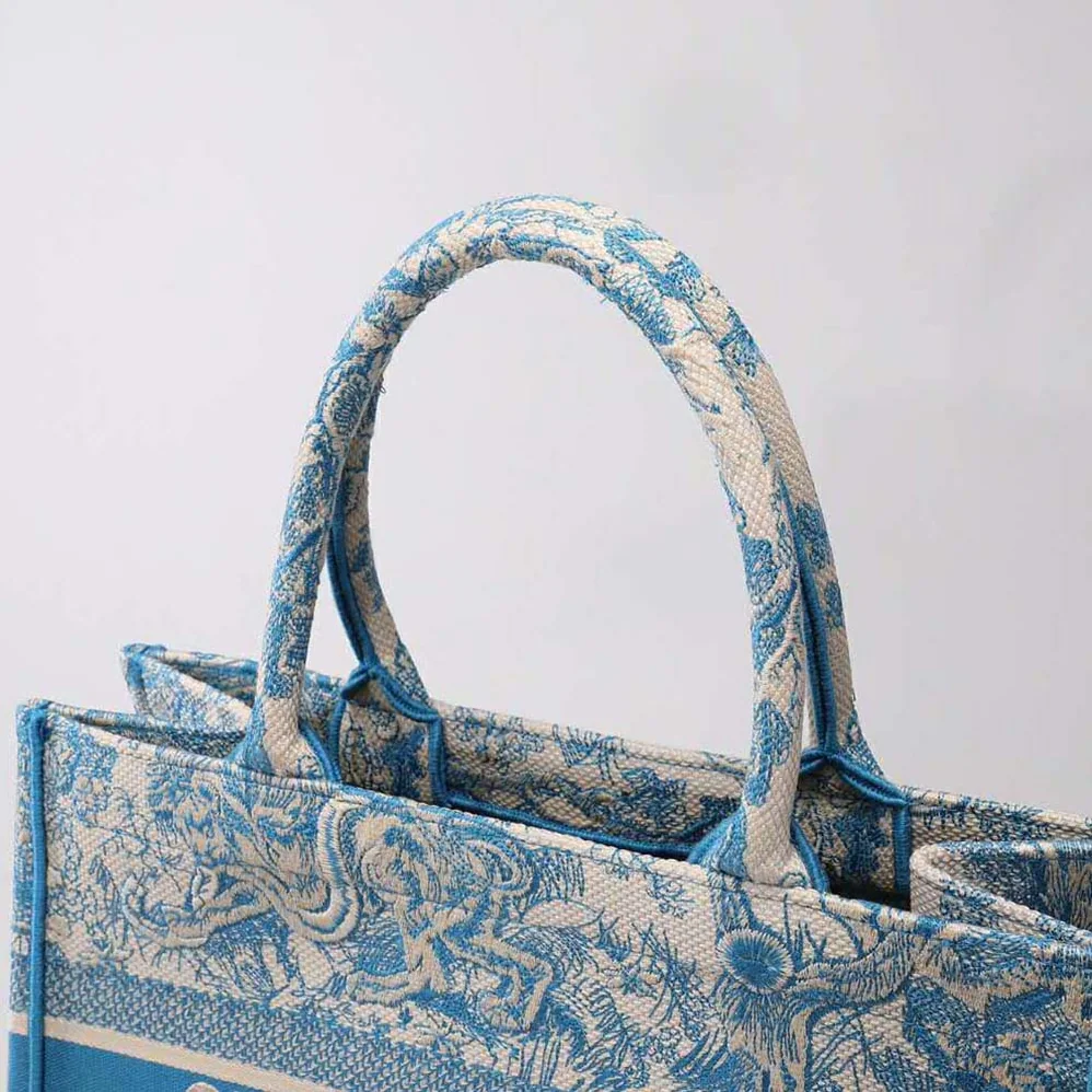 Dior Small Dior Book Tote Cornflower Blue Toile de Jouy Embroidery for Women Dior Small Dior Book Tote Cornflower Blue Toile de Jouy Embroidery for Women
