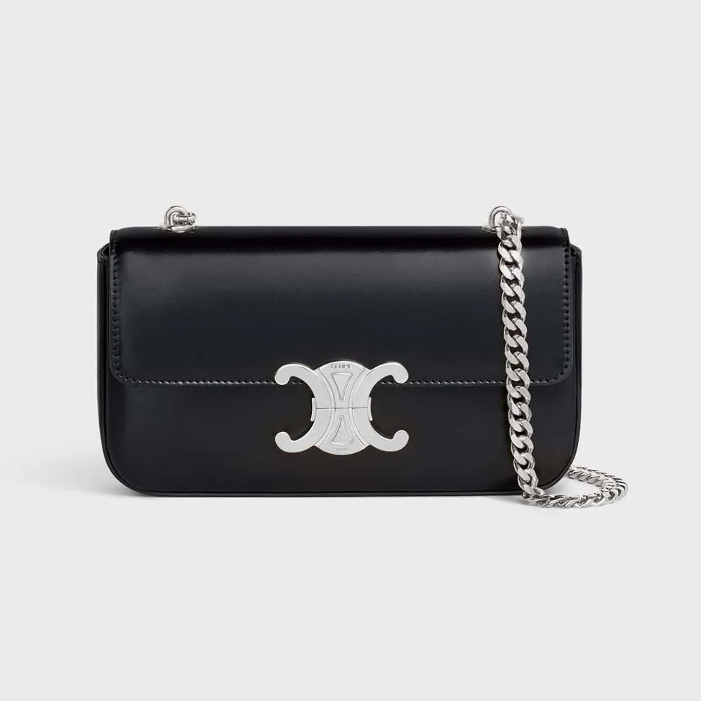 Celine Chain Shoulder Bag Triomphe in Shiny Calfskin for Women Celine Chain Shoulder Bag Triomphe in Shiny Calfskin for Women