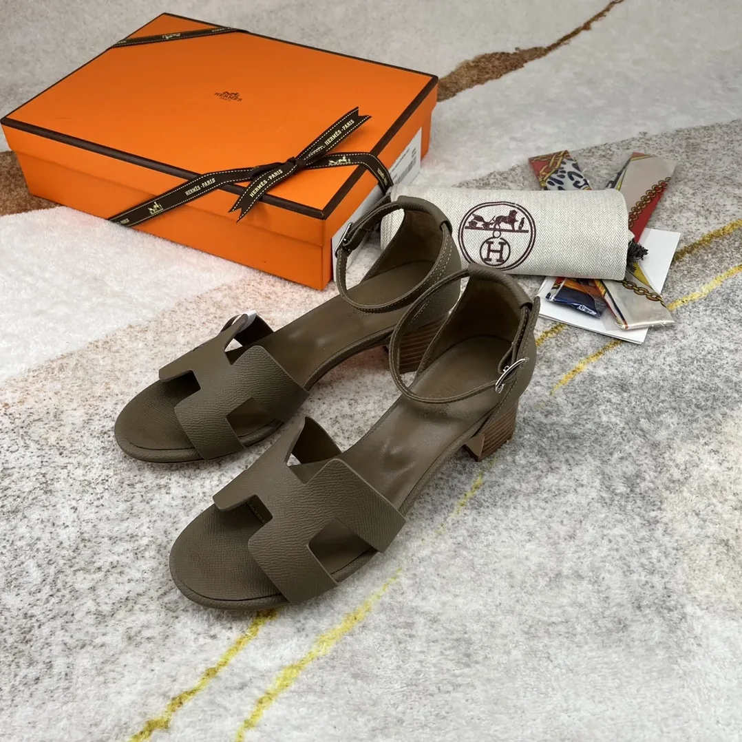Hermes Encens 50 Sandal Dark Greige Hermes Encens 50 Sandal Dark Greige
