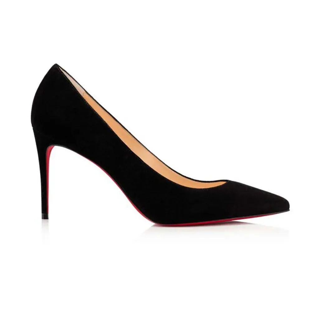 Christian Louboutin Kate 85 mm Pumps Veau Velours for Women in Black Christian Louboutin Kate 85 mm Pumps Veau Velours for Women in Black