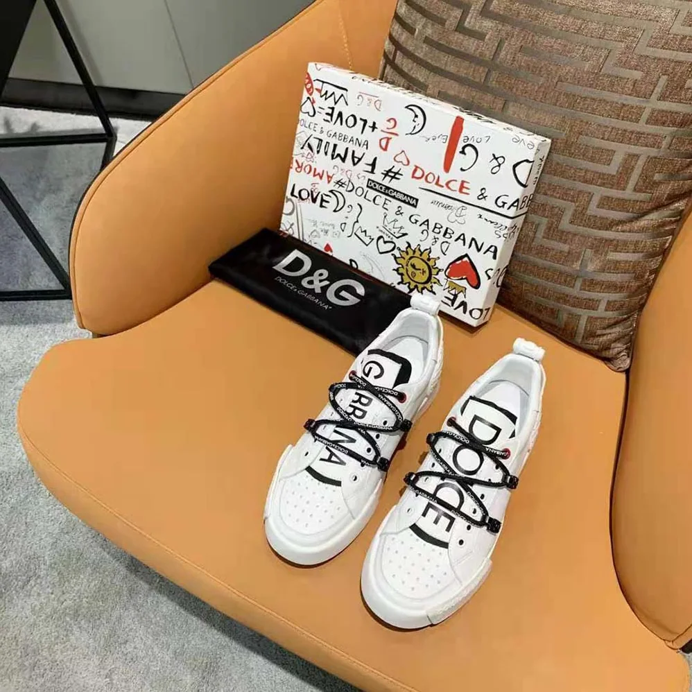 Dolce Gabbana D&G Portofino Sneakers in Calfskin and Patent Leather for Unisex Dolce Gabbana D&G Portofino Sneakers in Calfskin and Patent Leather for Unisex