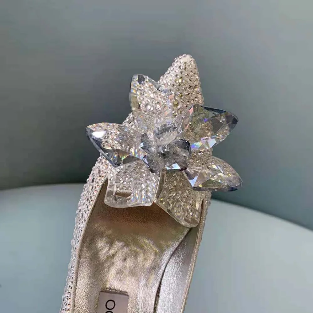 Jimmy Choo Avril Crystal Covered Pointy Toe Pumps for Women