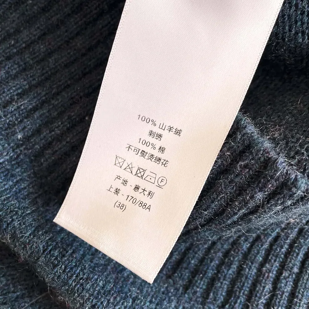 Dior Embroidered Sweater Blue Cashmere Knit for Women