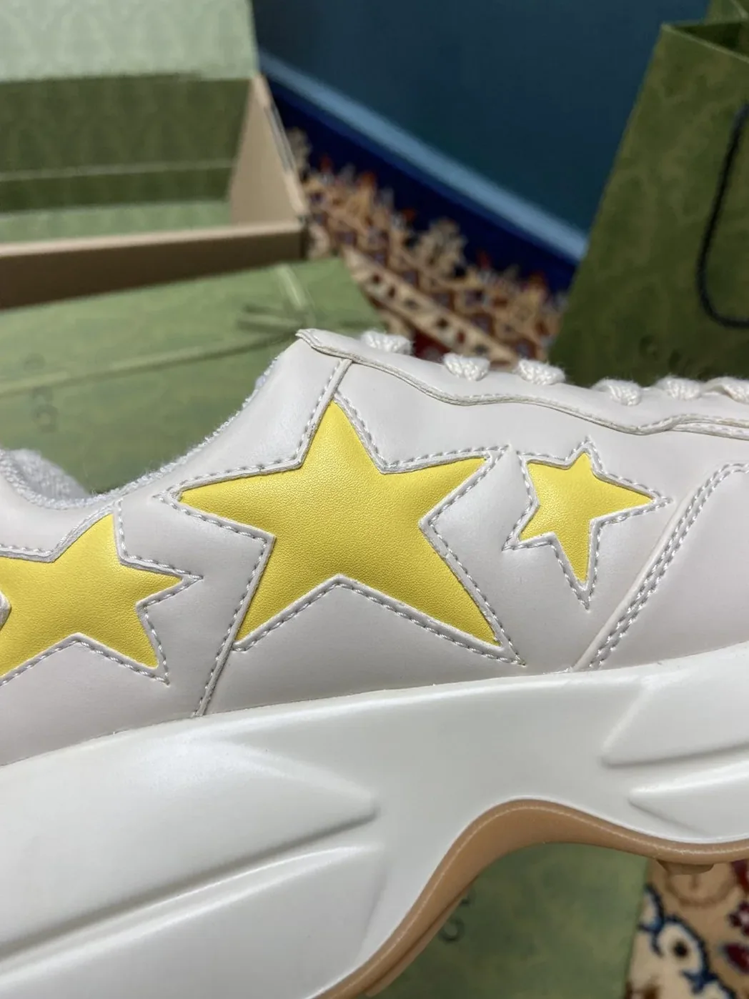 Gucci Rhyton Sneaker With Stars White for Men
