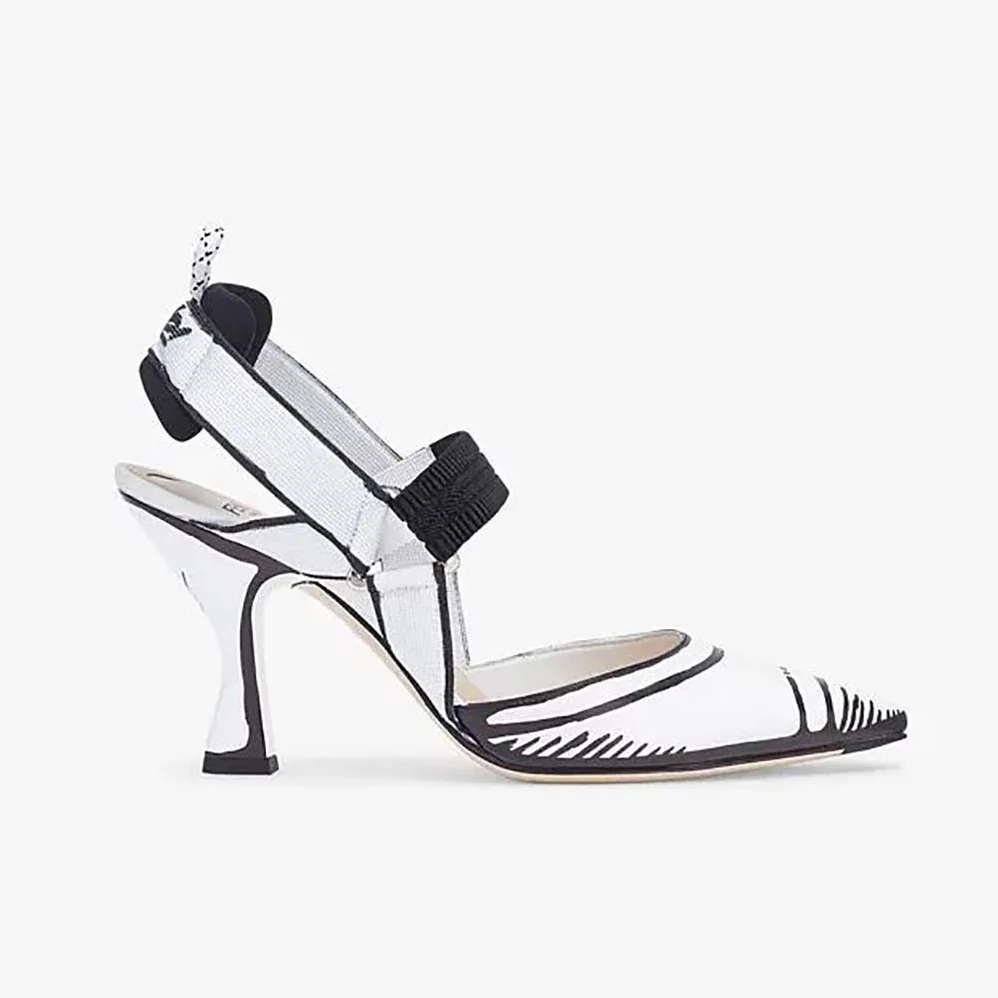 Fendi Slingbacks White Leather Colibrì Slingbacks 85 mm (3.3”) Heel for Women