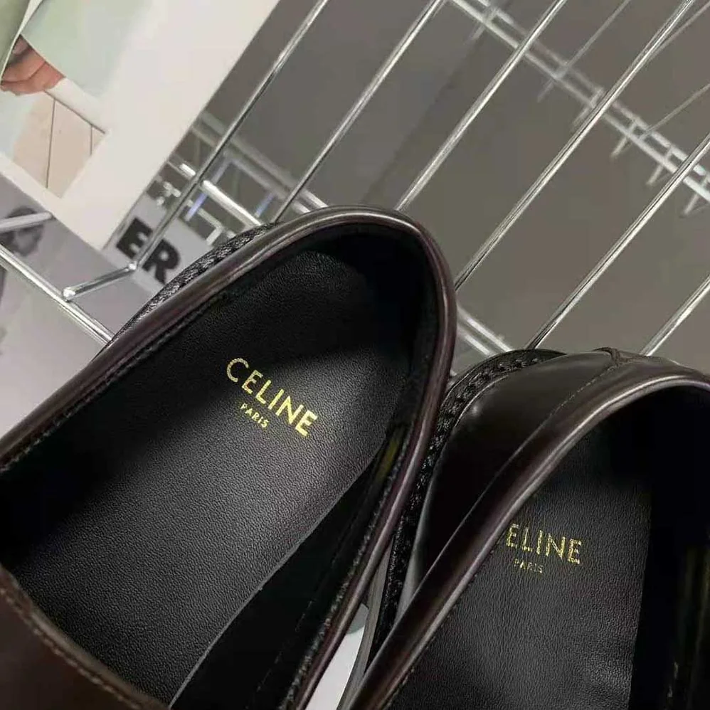 Celine Margaret Loafer with Triomphe Chain in Polished Bull for Women in Maroon Celine Margaret Loafer with Triomphe Chain in Polished Bull for Women in Maroon
