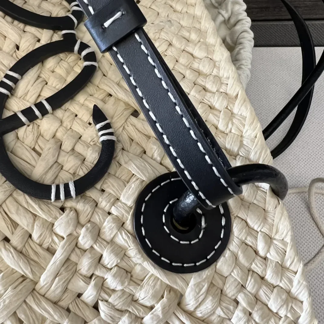 Loewe Anagram Basket Tote Bag Beige Black A223T43X02 Loewe Anagram Basket Tote Bag Beige Black A223T43X02