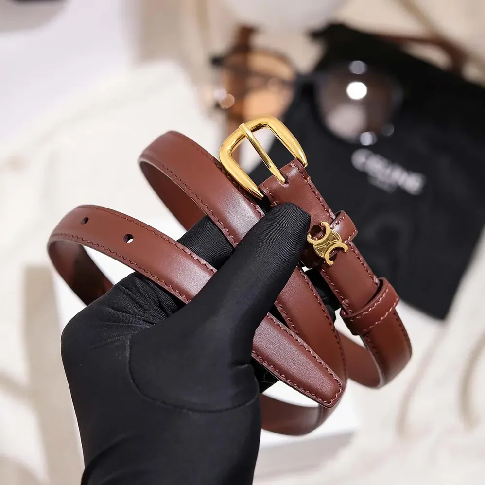 Celine Vivienne Belt 25Mm In Taurillon Leather for Women in Dark Brown