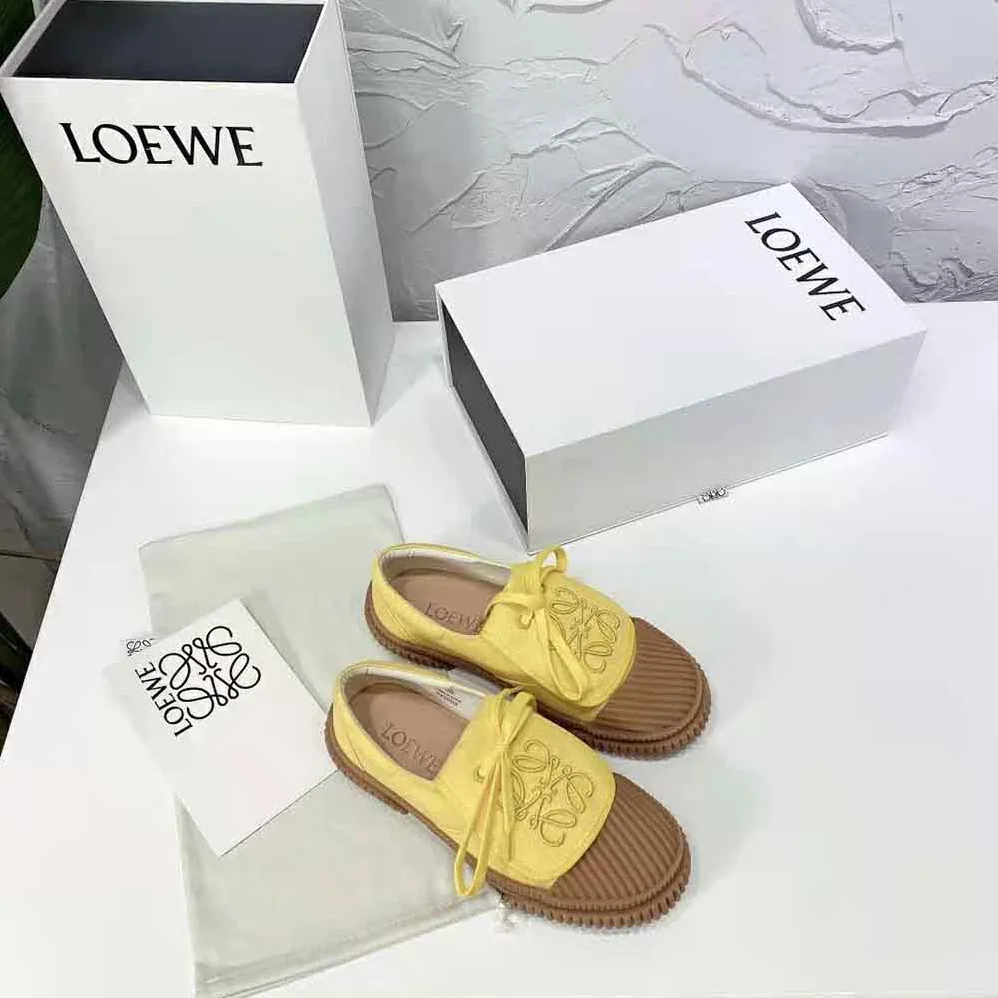 Loewe Anagram Flap Sneaker in Canvas for Women in Yellow Loewe Anagram Flap Sneaker in Canvas for Women in Yellow