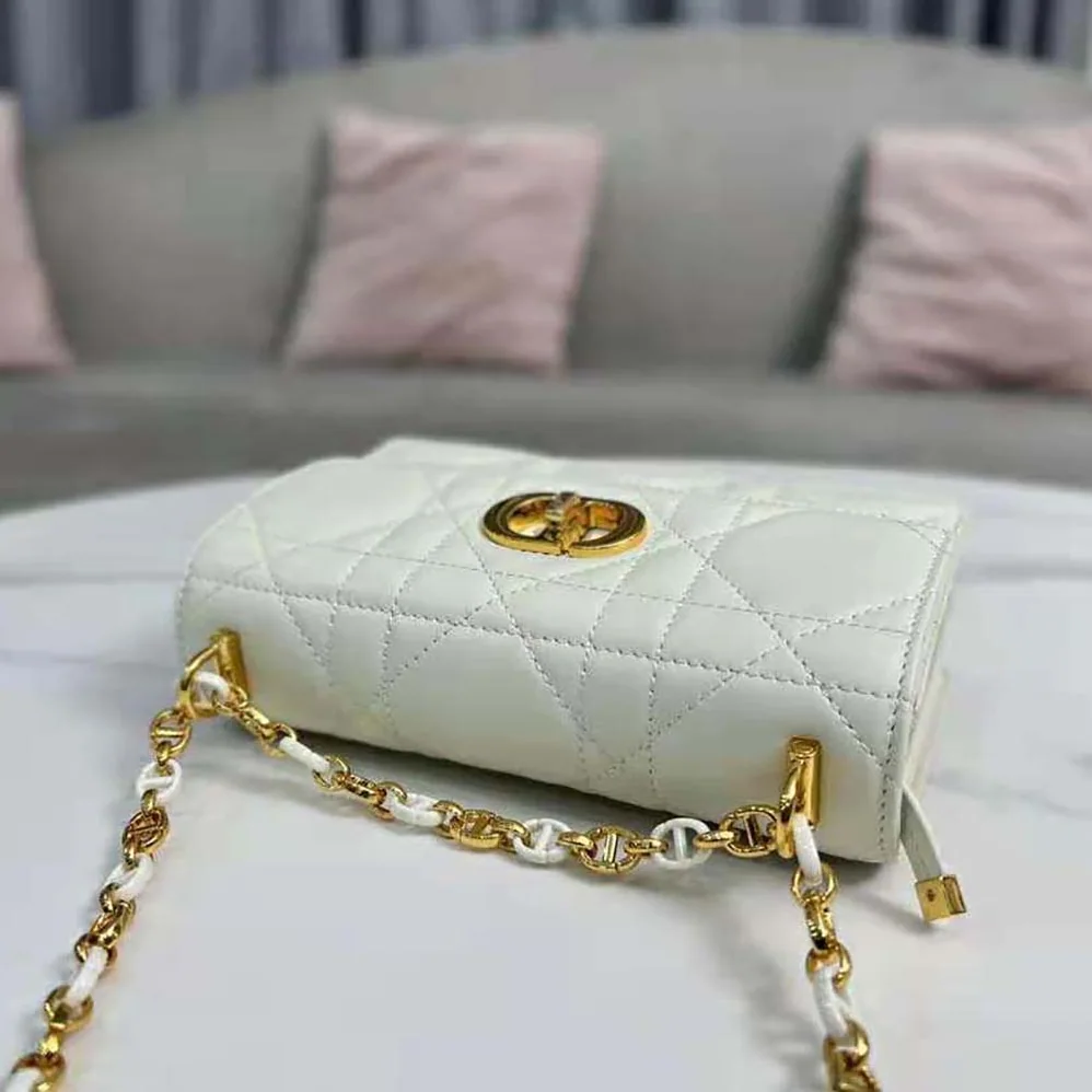 Dior Miss Caro Mini Bag Latte Macrocannage Lambskin for Women