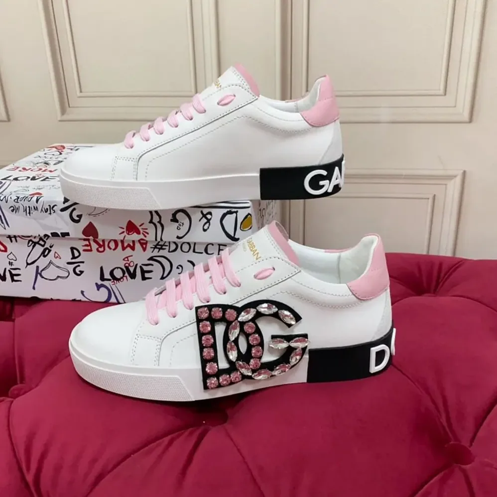 Dolce Gabbana D&G Calfskin Portofino Sneakers White for Women Dolce Gabbana D&G Calfskin Portofino Sneakers White for Women