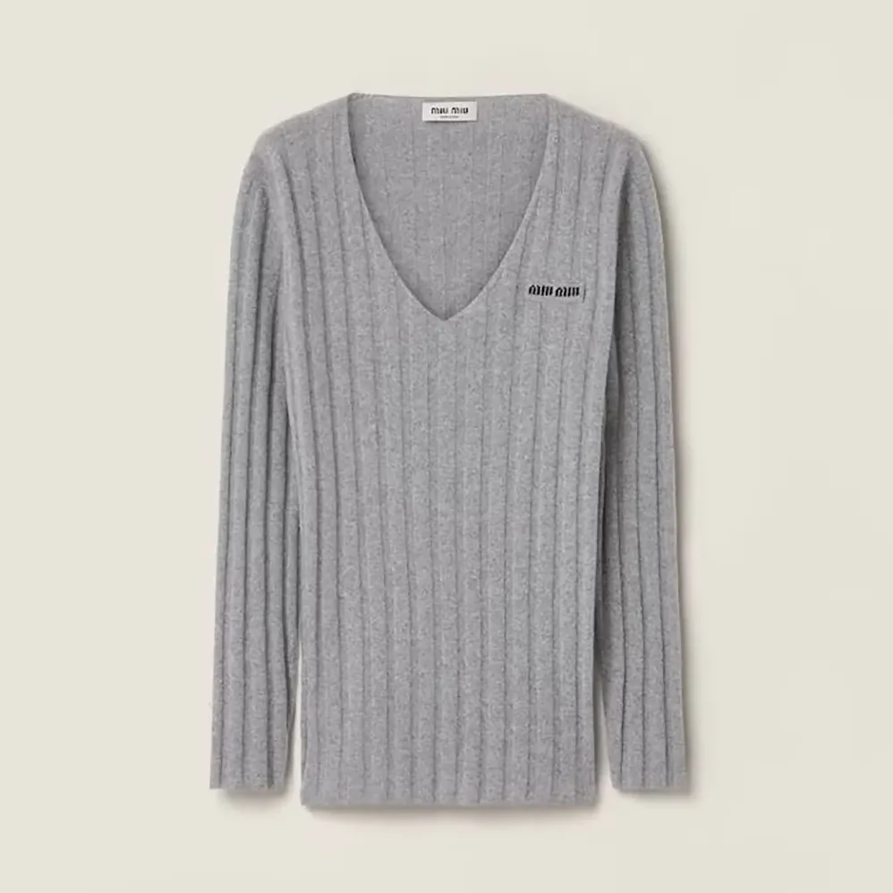 Miu Miu Wool And Cashmere V for Women in Neck Sweater